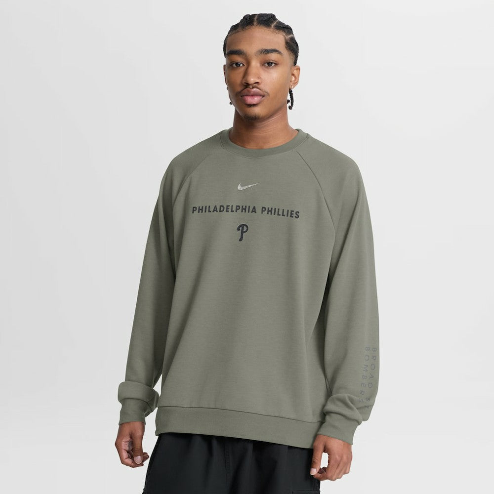 Philadelphia Phillies Statement Primary Raglan Dri-FIT Sweatshirt - Olive | Nike