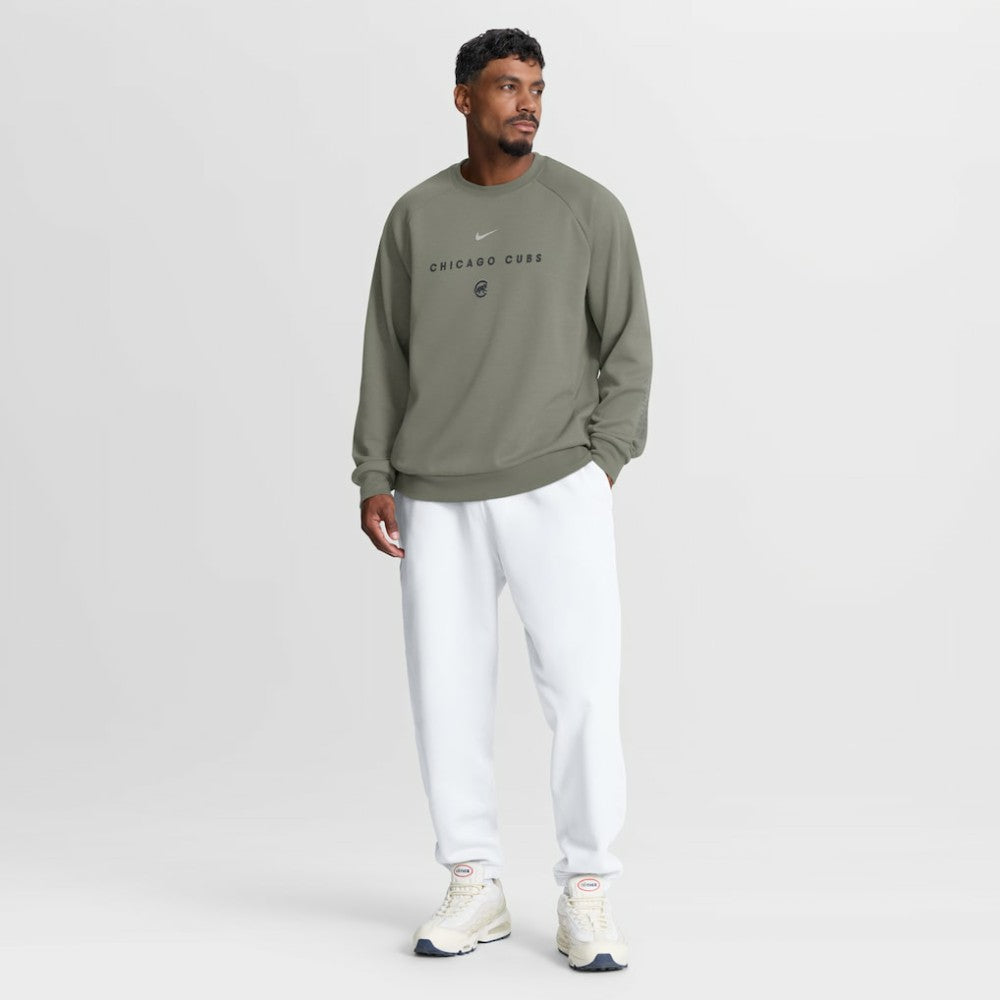 Chicago Cubs Statement Primary Raglan Dri-FIT Sweatshirt - Olive | Nike