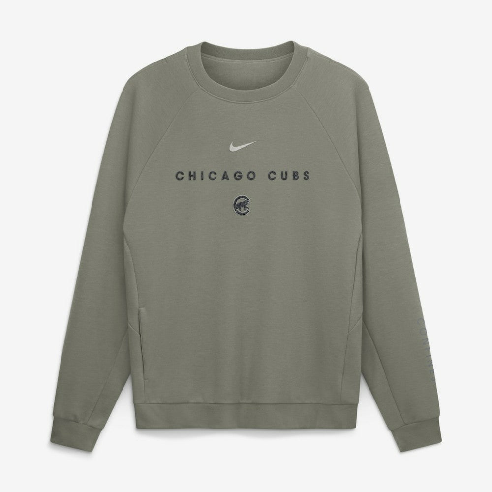 Chicago Cubs Statement Primary Raglan Dri-FIT Sweatshirt - Olive | Nike