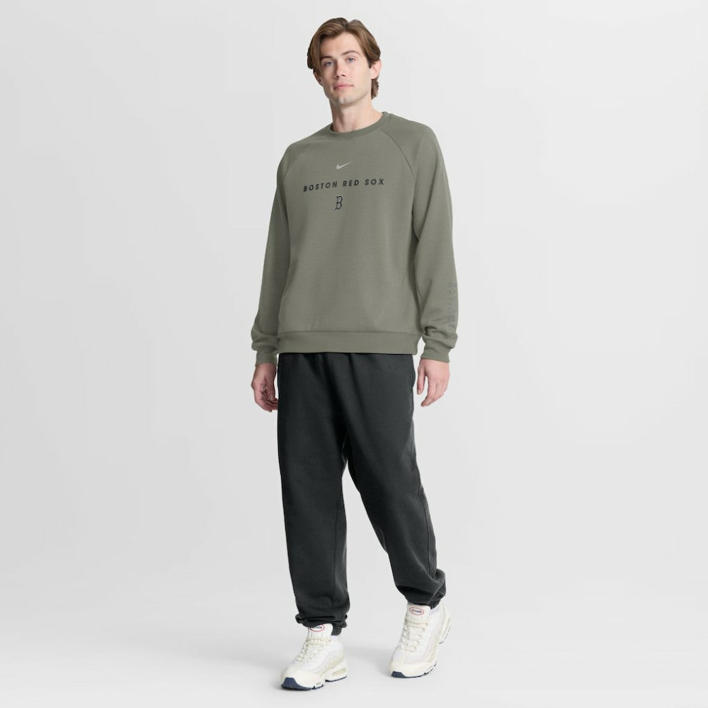 Boston Red Sox Statement Primary Raglan Dri-FIT Sweatshirt - Olive | Nike