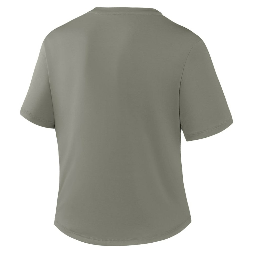 Los Angeles Dodgers Women's One Twist Dri-FIT Cropped T-Shirt - Olive | Nike