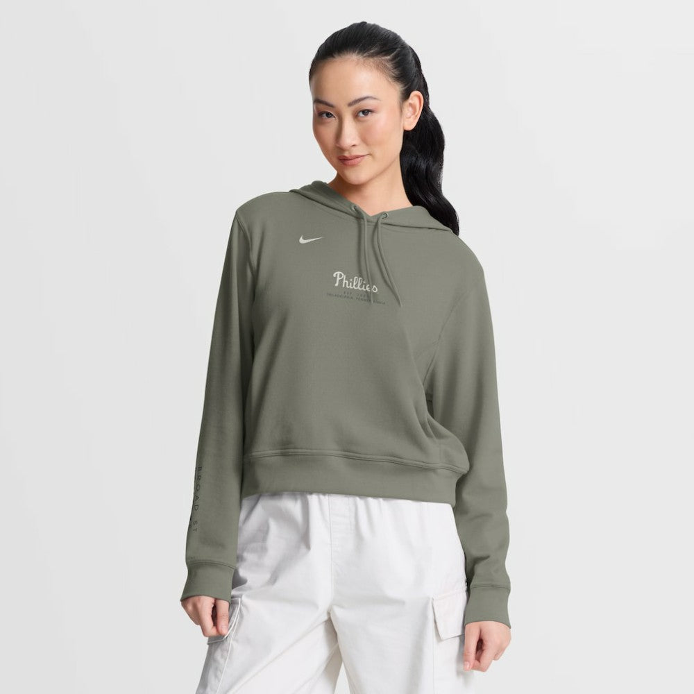 Philadelphia Phillies Women's One Tri-Blend Dri-FIT Hoodie - Olive | Nike
