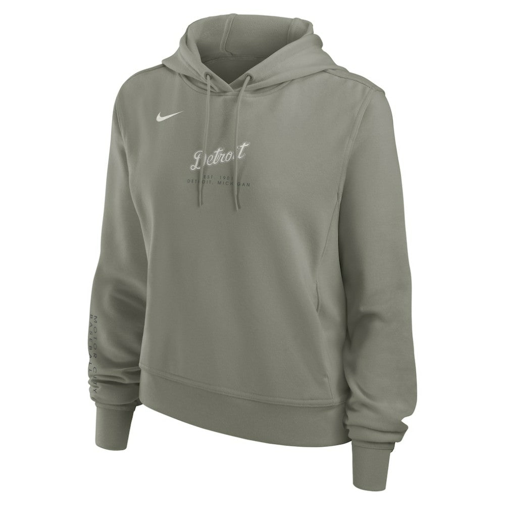 Detroit Tigers Women's One Tri-Blend Dri-FIT Hoodie - Olive | Nike