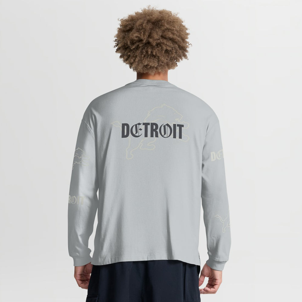 NFL Detroit Lions Oversized Type Play Long Sleeve T-Shirt