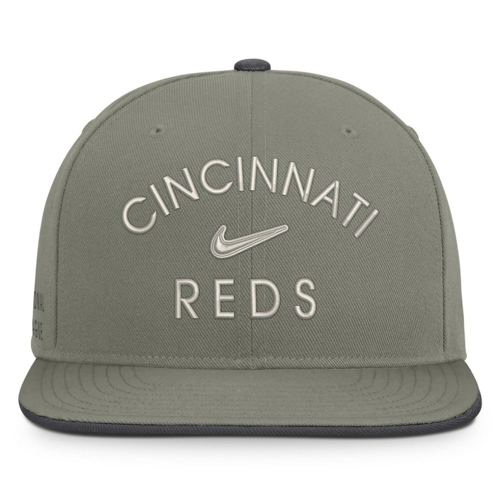 Cincinnati Reds Pro Dri-FIT Snapback Hat - Olive | Nike