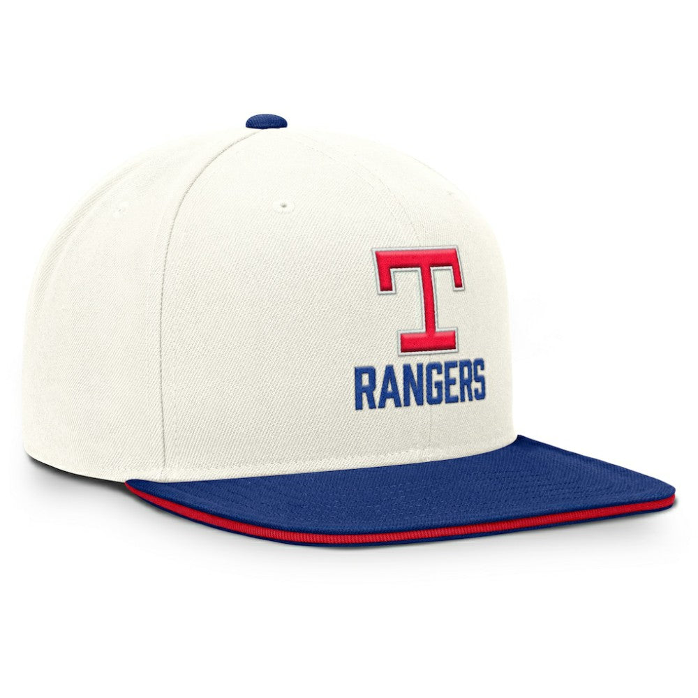 Texas Rangers Cooperstown Pro Dri-FIT Snapback Hat - Cream/Royal | Nike