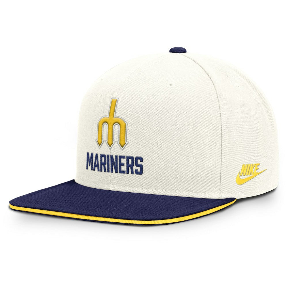 Seattle Mariners Cooperstown Pro Dri-FIT Snapback Hat - Cream/Navy | Nike