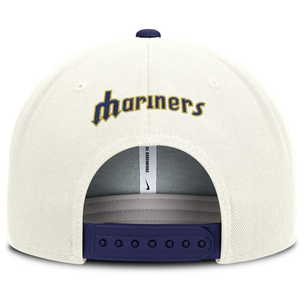 Seattle Mariners Cooperstown Pro Dri-FIT Snapback Hat - Cream/Navy | Nike