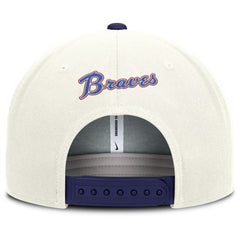 Atlanta Braves Cooperstown Pro Dri-FIT Snapback Hat - Cream/Royal | Nike