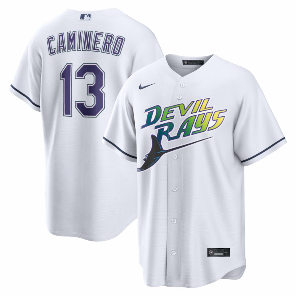 Junior Caminero Tampa Bay Rays Alternate 2 Replica Jersey - White | Nike