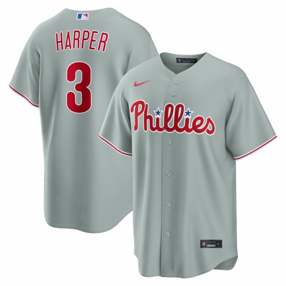 Bryce Harper Philadelphia Phillies Road Replica Jersey - Gray | Nike
