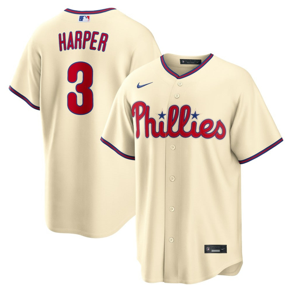 Bryce Harper Philadelphia Phillies Alternate Replica Jersey - Cream | Nike