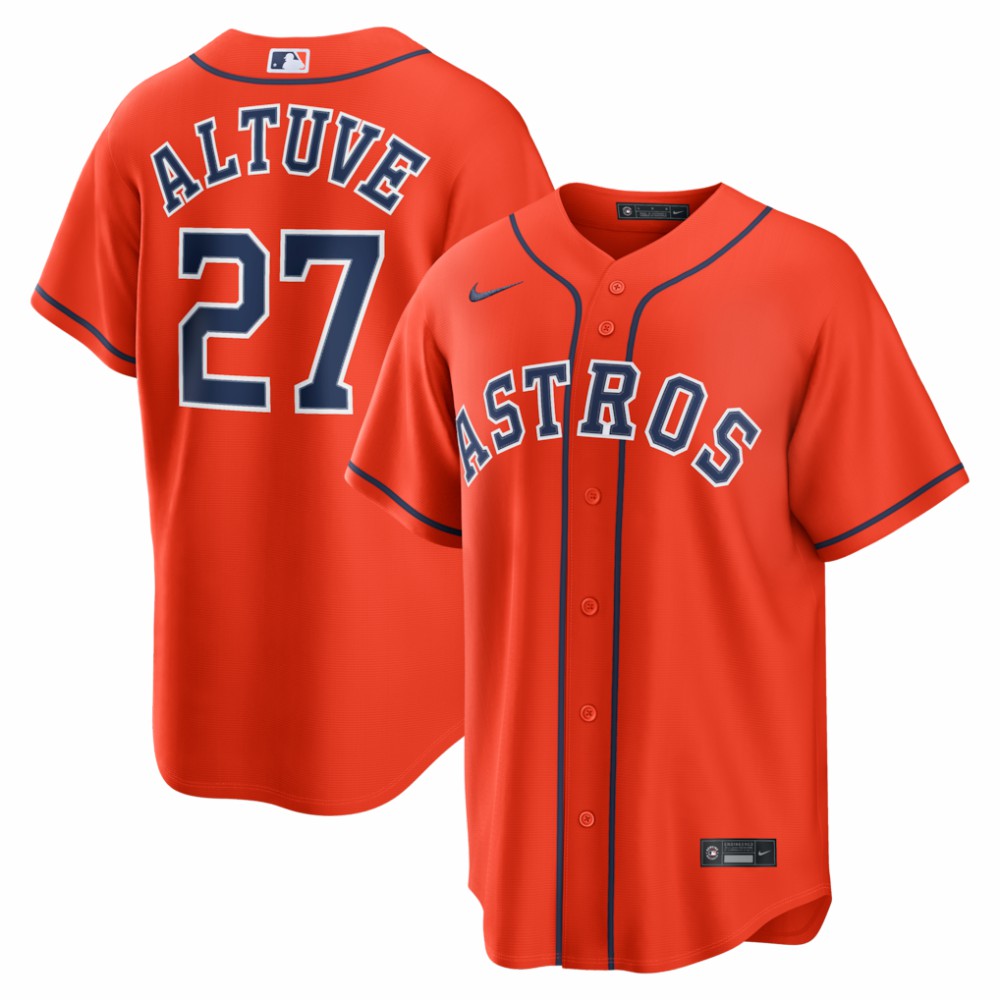 Jose Altuve Houston Astros Alternate Replica Jersey - Orange | Nike