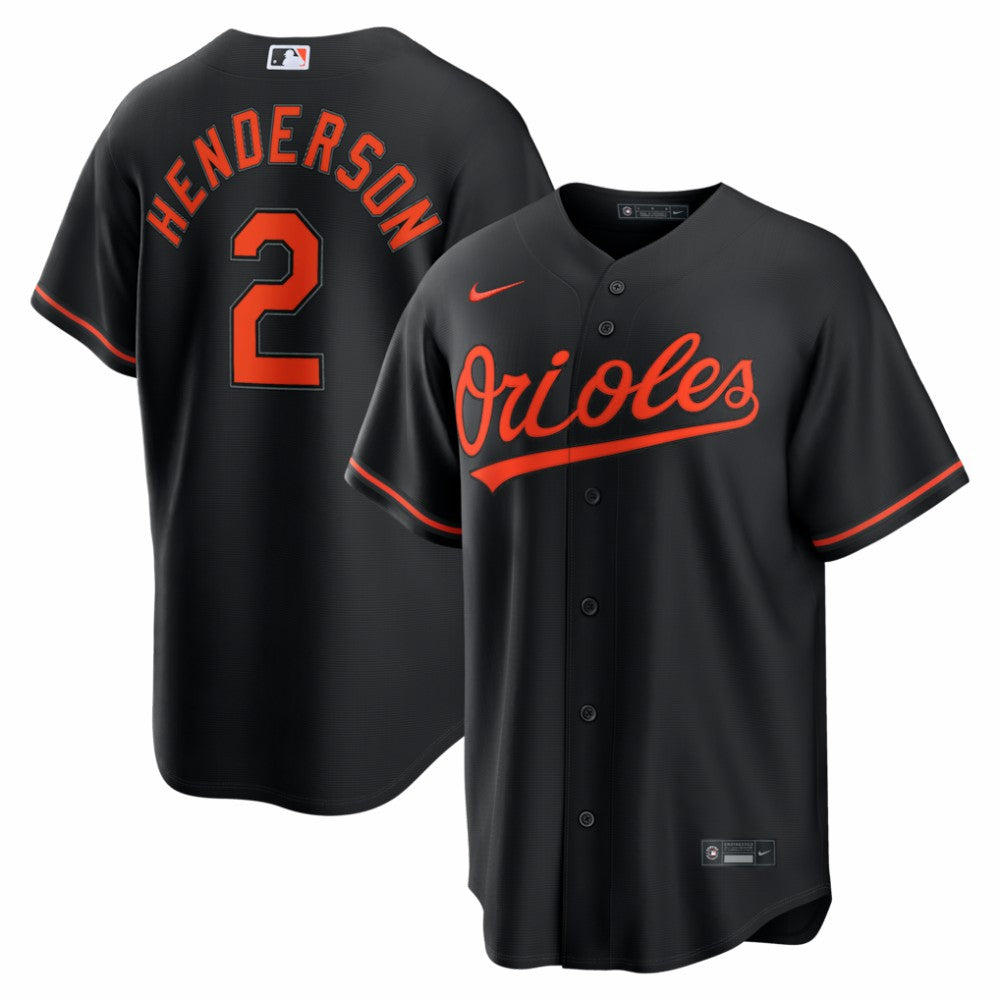 Gunnar Henderson Baltimore Orioles Alternate Replica Jersey - Black | Nike