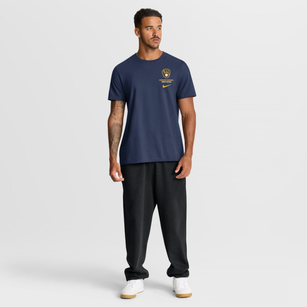 Milwaukee Brewers Primetime 2-Hit T-Shirt - Navy | Nike