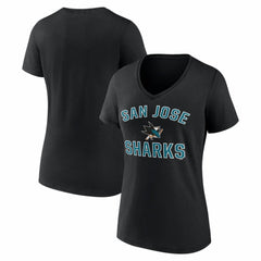 San Jose Sharks Logo Athletic Women's Arch Victory V-Neck T-Shirt