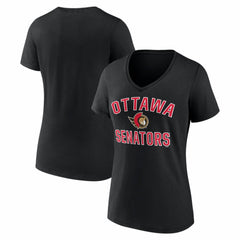 Ottawa Senators Logo Athletic Women's Arch Victory V-Neck T-Shirt