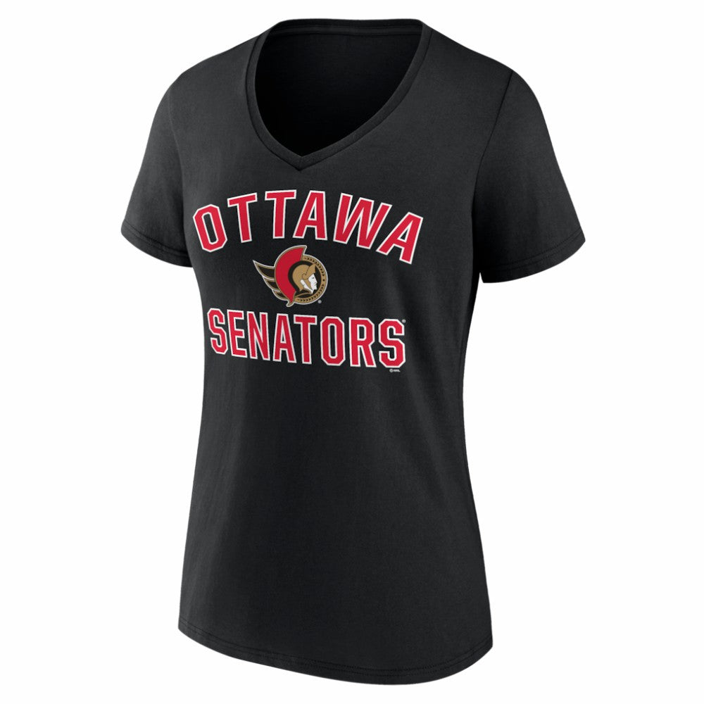 Ottawa Senators Logo Athletic Women's Arch Victory V-Neck T-Shirt