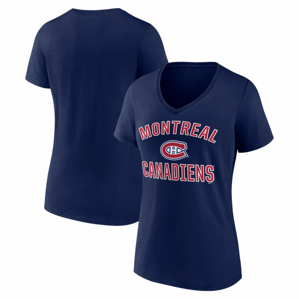 Montreal Canadiens Logo Athletic Women's Arch Victory V-Neck T-Shirt
