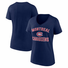 Montreal Canadiens Logo Athletic Women's Arch Victory V-Neck T-Shirt