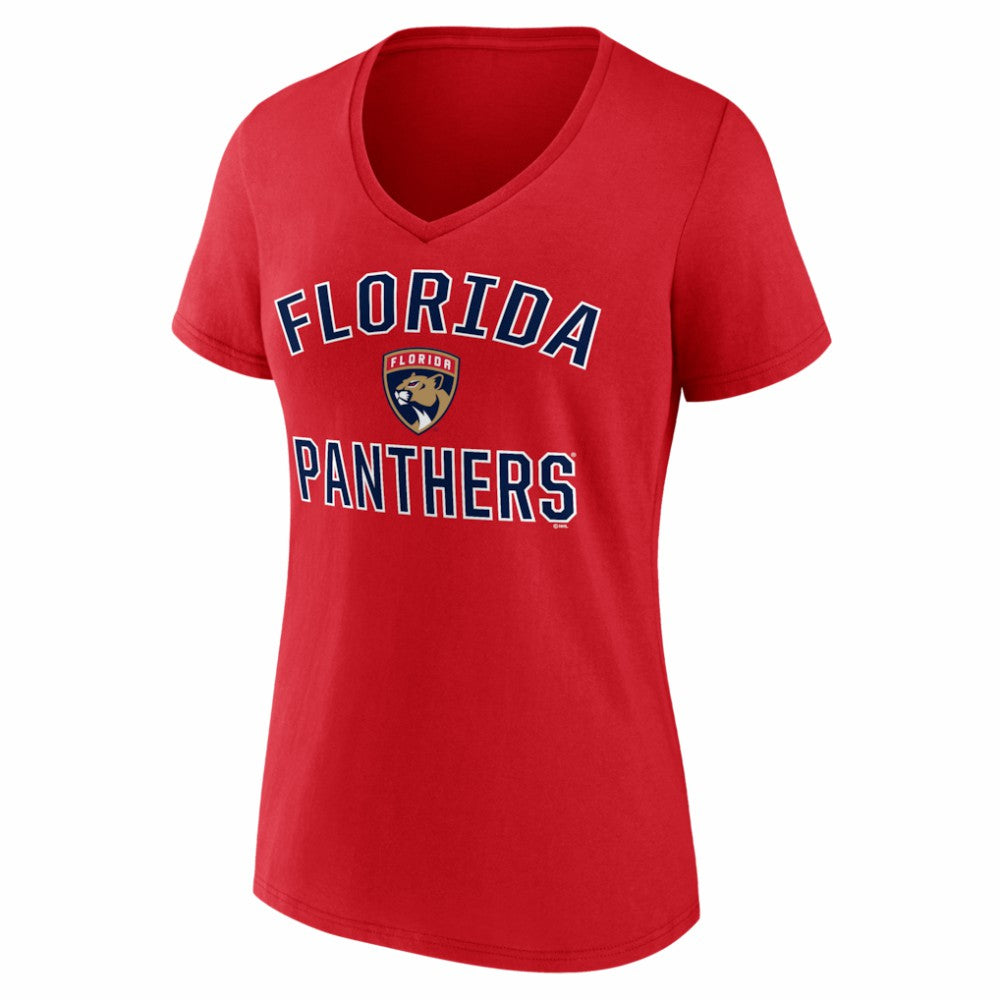 Florida Panthers Logo Athletic Women's Arch Victory V-Neck T-Shirt