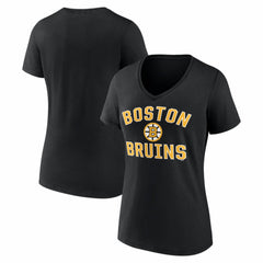 Boston Bruins Logo Athletic Women's Arch Victory V-Neck T-Shirt