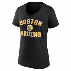 Boston Bruins Logo Athletic Women's Arch Victory V-Neck T-Shirt