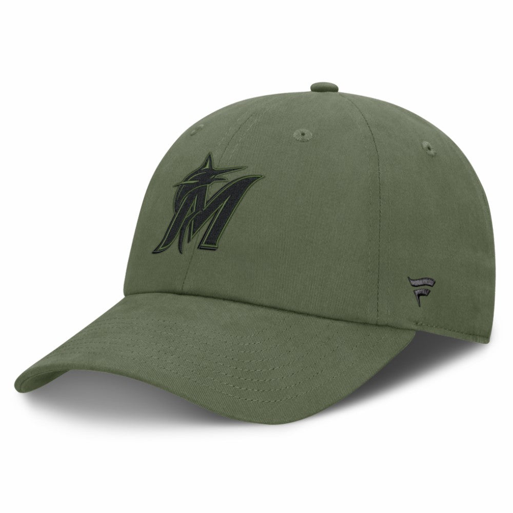 Miami Marlins Pine Rider Adjustable Hat - Olive