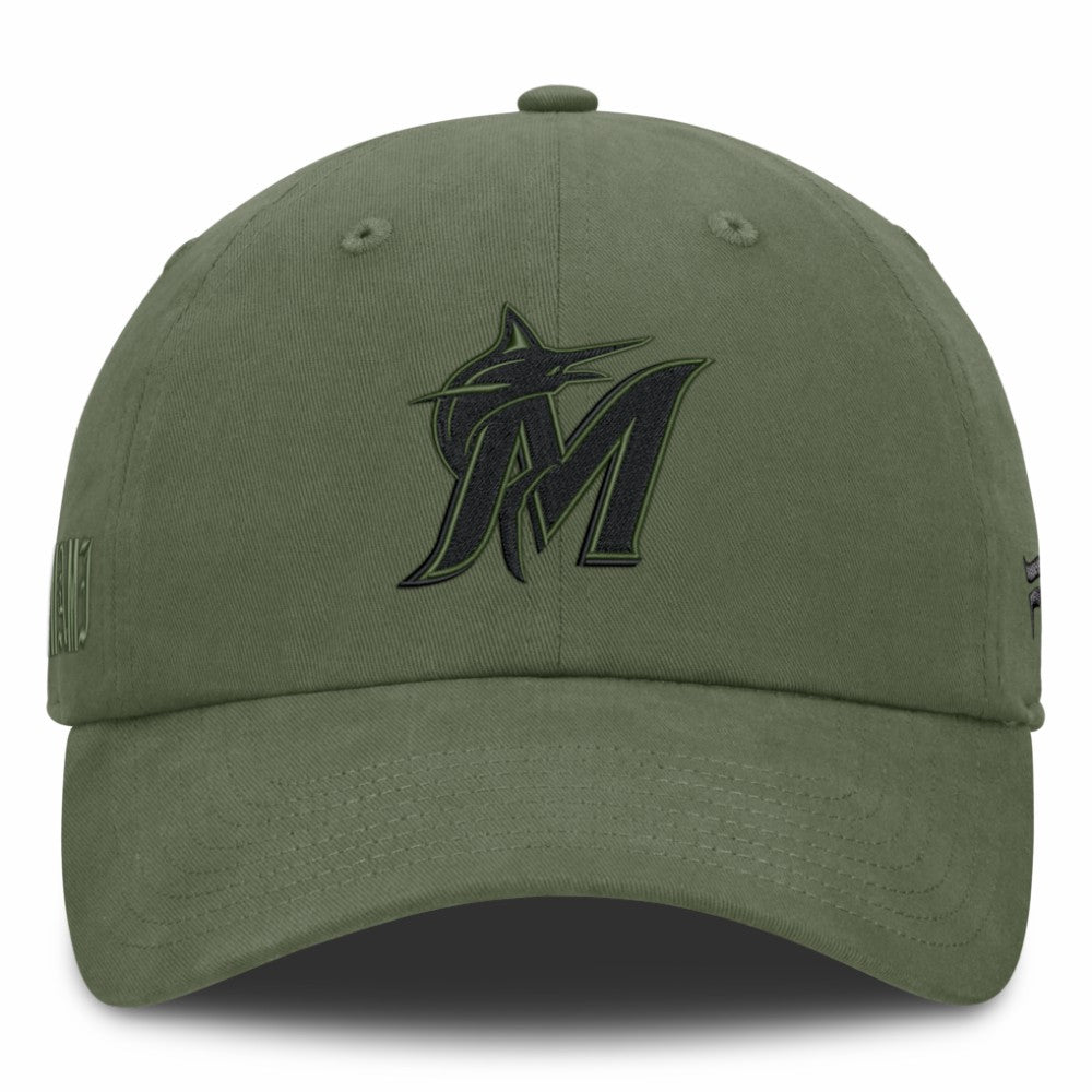 Miami Marlins Pine Rider Adjustable Hat - Olive