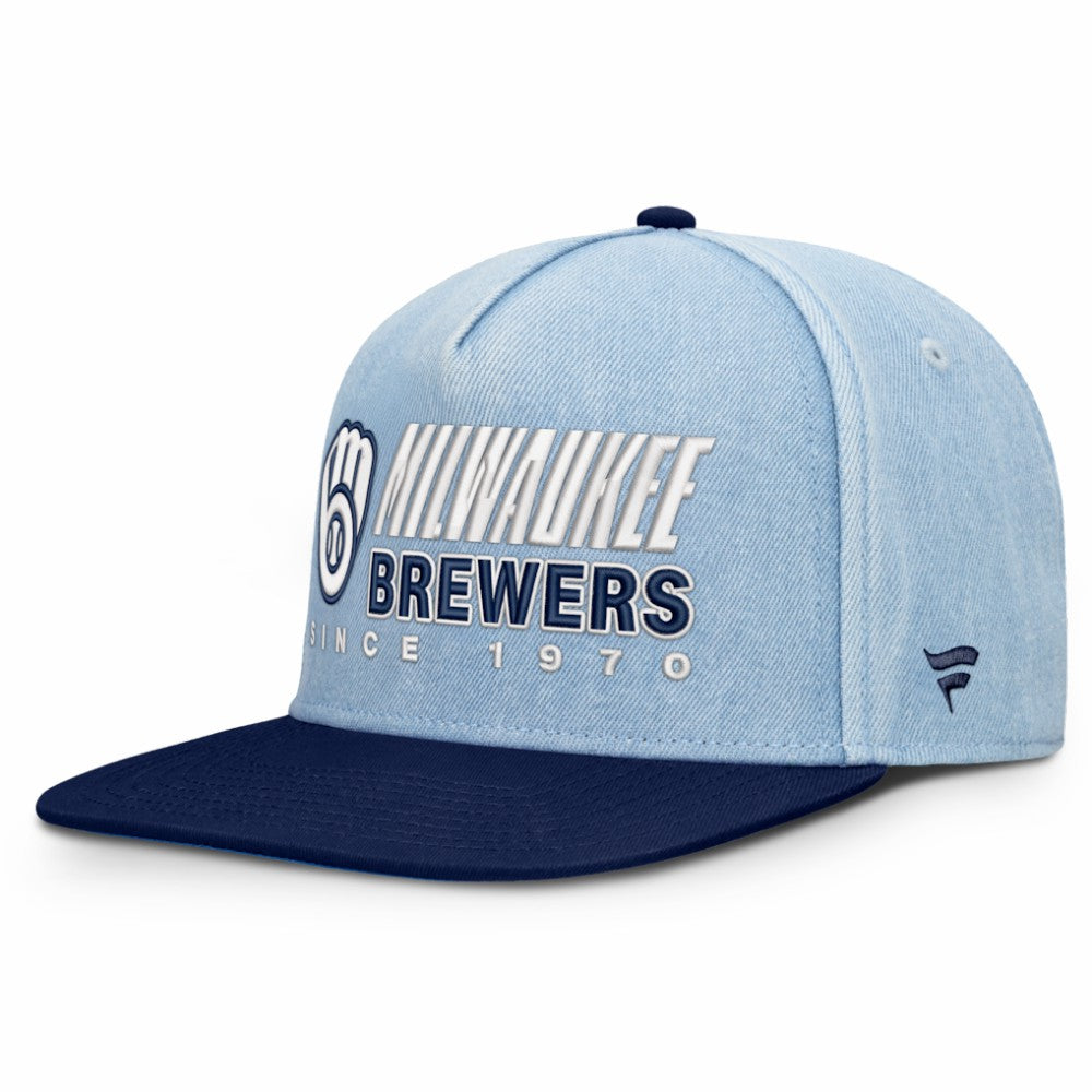 Milwaukee Brewers Twinbill Snapback Hat - Denim