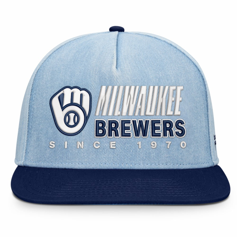 Milwaukee Brewers Twinbill Snapback Hat - Denim