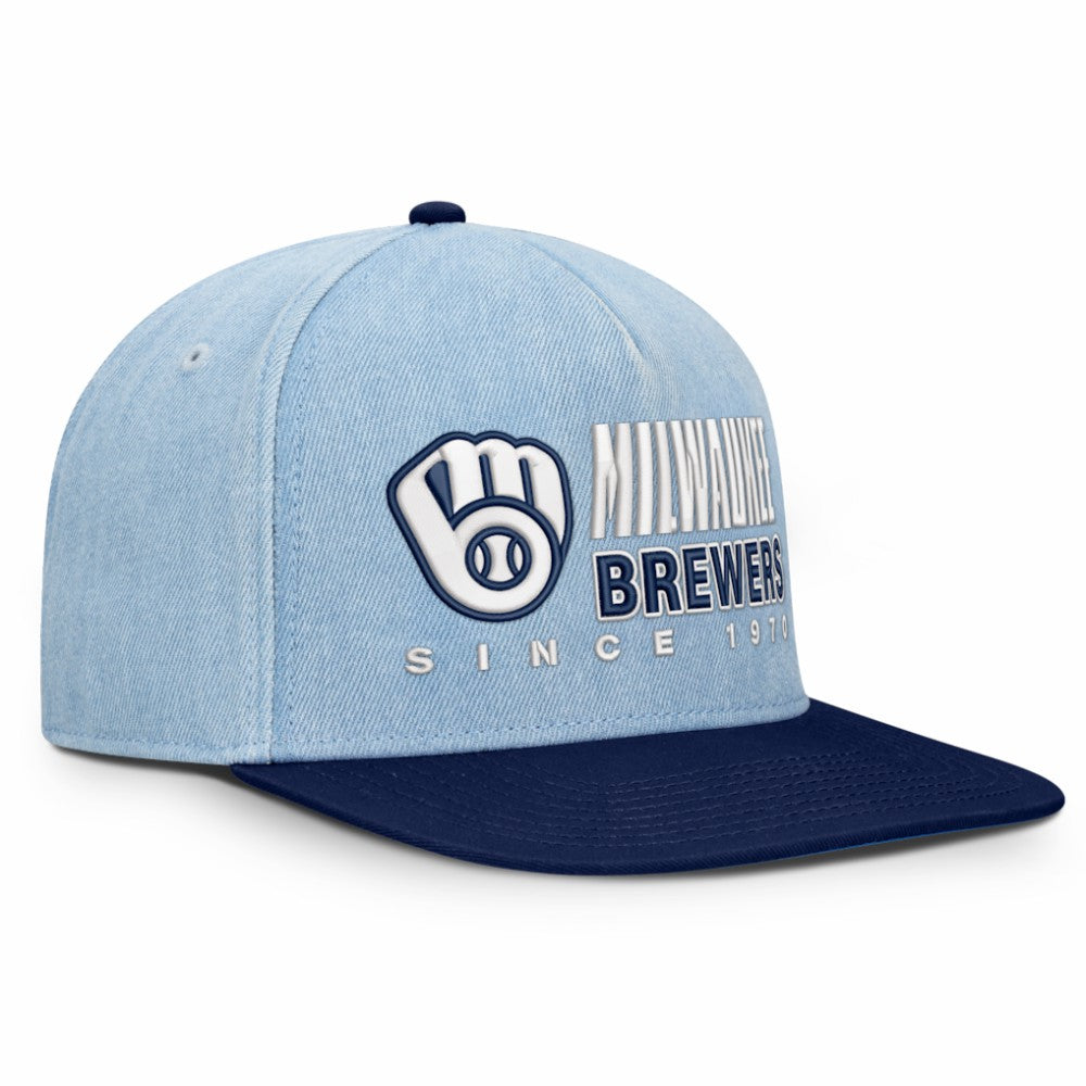 Milwaukee Brewers Twinbill Snapback Hat - Denim