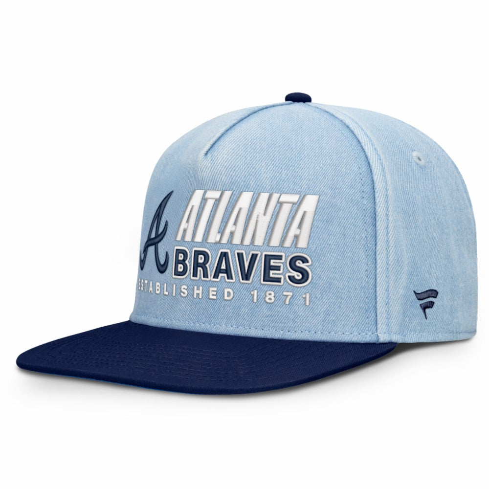 Atlanta Braves Twinbill Snapback Hat - Denim