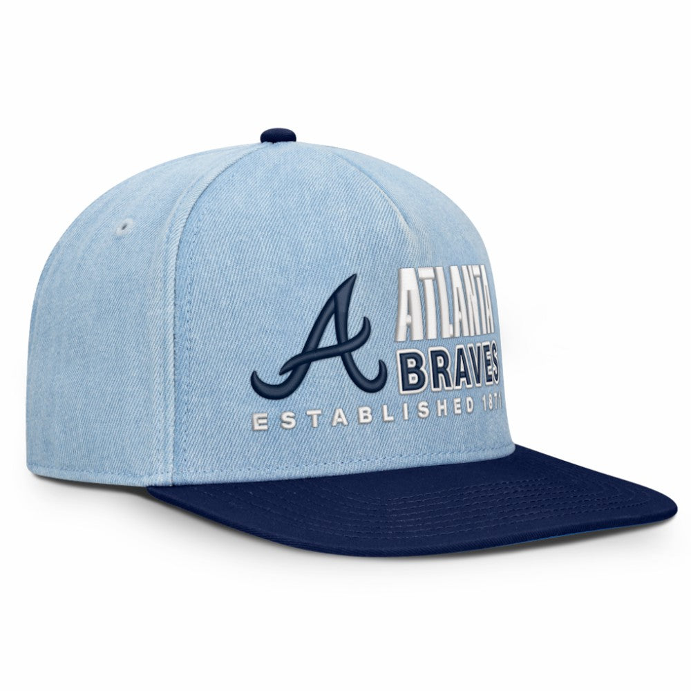Atlanta Braves Twinbill Snapback Hat - Denim