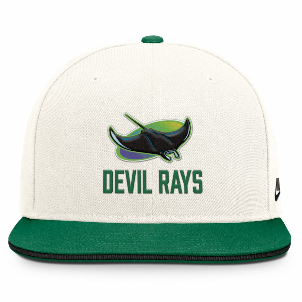 Tampa Bay Rays Cooperstown Pro Dri-FIT Snapback Hat - Cream/Green | Nike