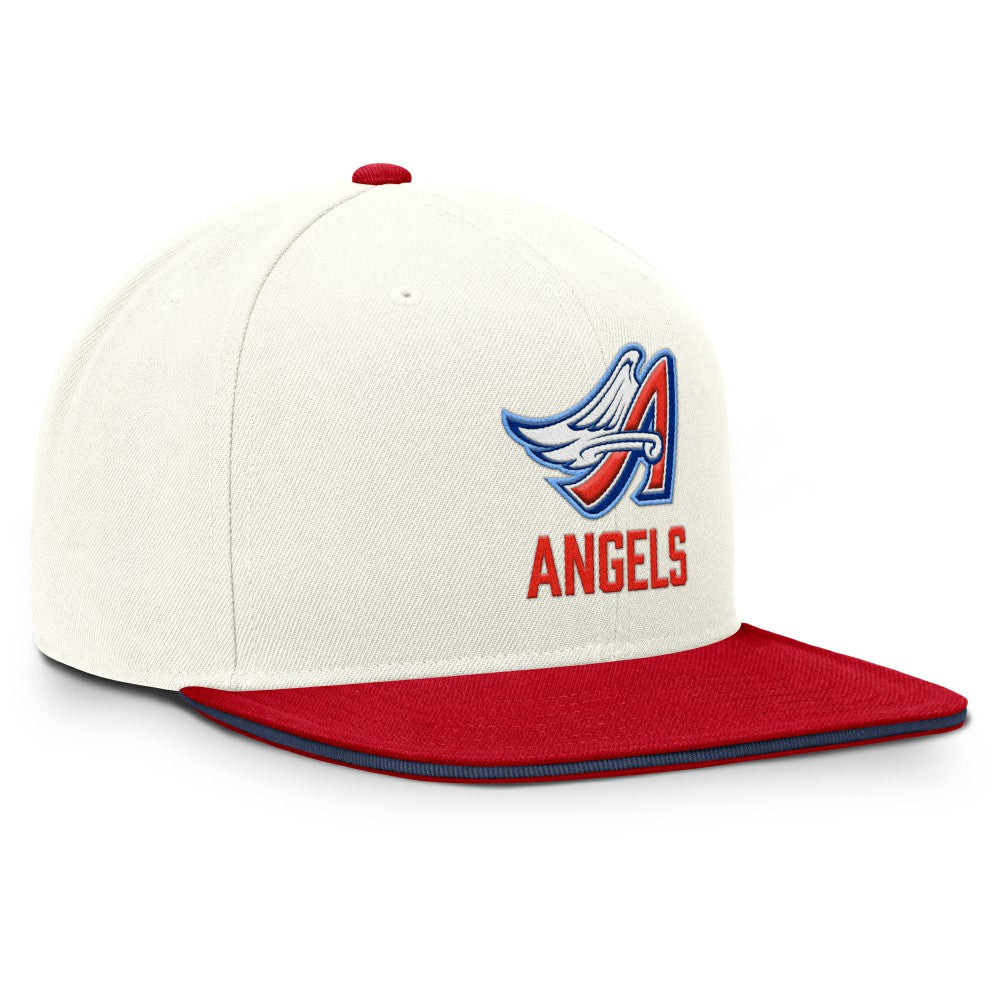 Los Angeles Angels Cooperstown Pro Dri-FIT Snapback Hat - Cream/Red | Nike