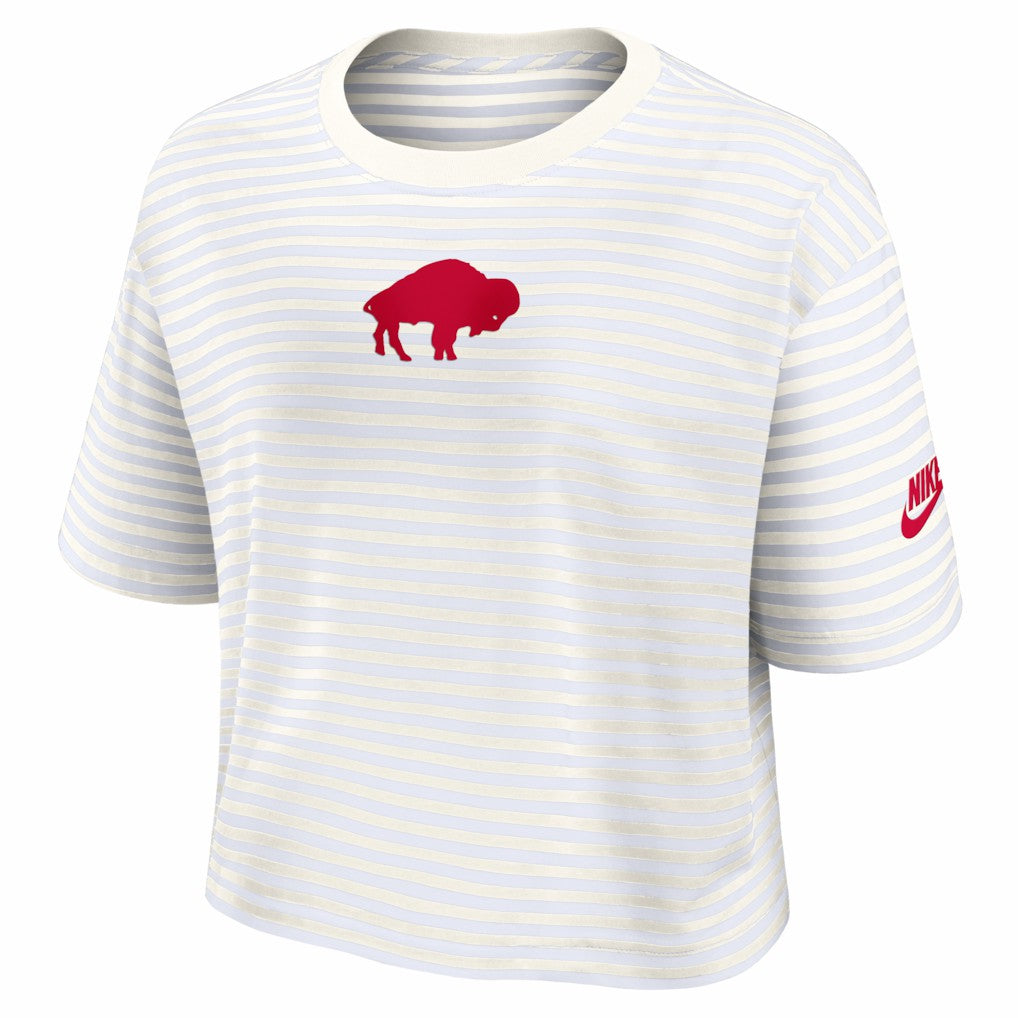 NFL Buffalo Bills Women's Striped Cropped T-Shirt