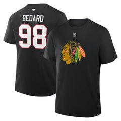 Connor Bedard Chicago Blackhawks Fanatics Authentic Stack Name & Number T-Shirt