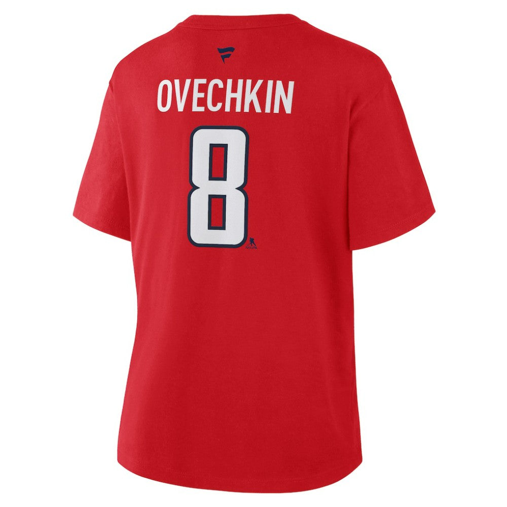 Alexander Ovechkin Washington Capitals Fanatics Women's Authentic Stack Name & Number T-Shirt