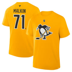 Evgeni Malkin Pittsburgh Penguins Fanatics Authentic Stack Name & Number T-Shirt