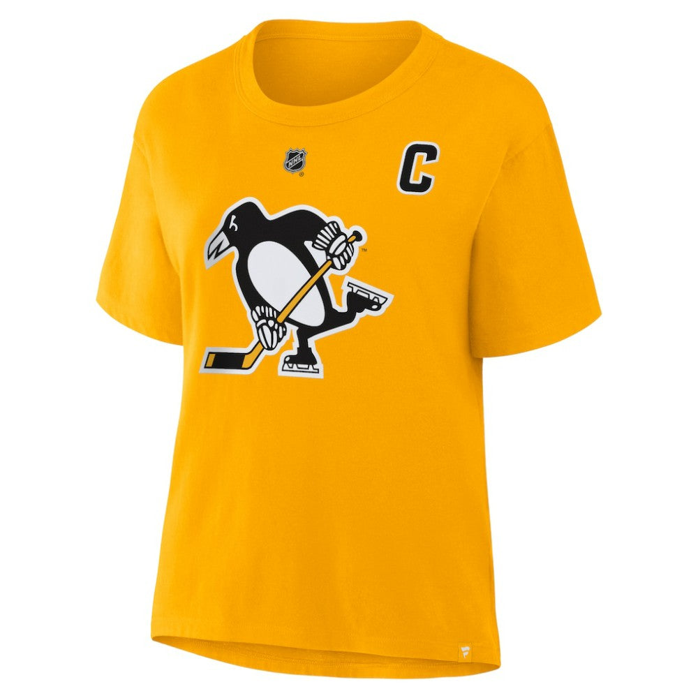 Sidney Crosby Pittsburgh Penguins Fanatics Women's Authentic Stack Name & Number T-Shirt