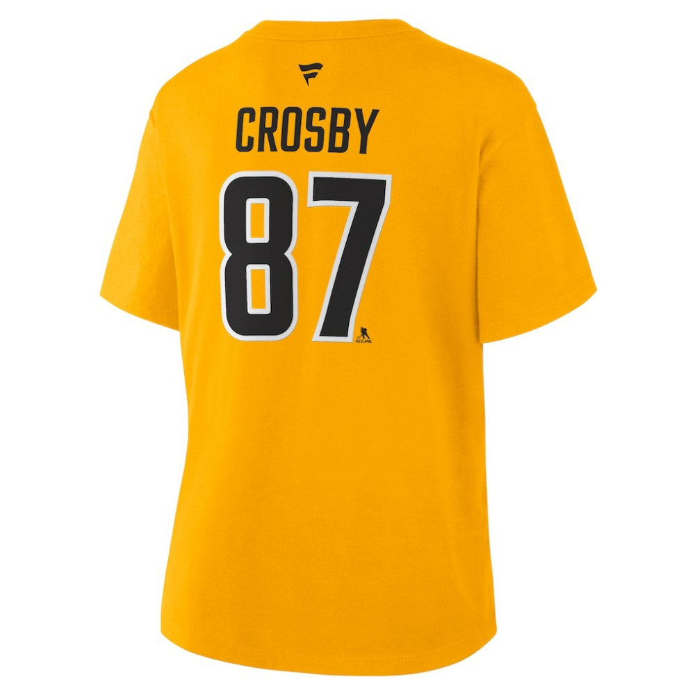 Sidney Crosby Pittsburgh Penguins Fanatics Women's Authentic Stack Name & Number T-Shirt