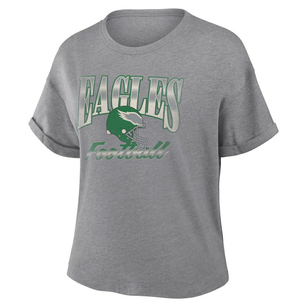 NFL Philadelphia Eagles Women's Overplayed Tribute Tri-Blend Boxy T-Shirt