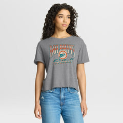 NFL Miami Dolphins Women's Overplayed Tribute Tri-Blend Boxy T-Shirt