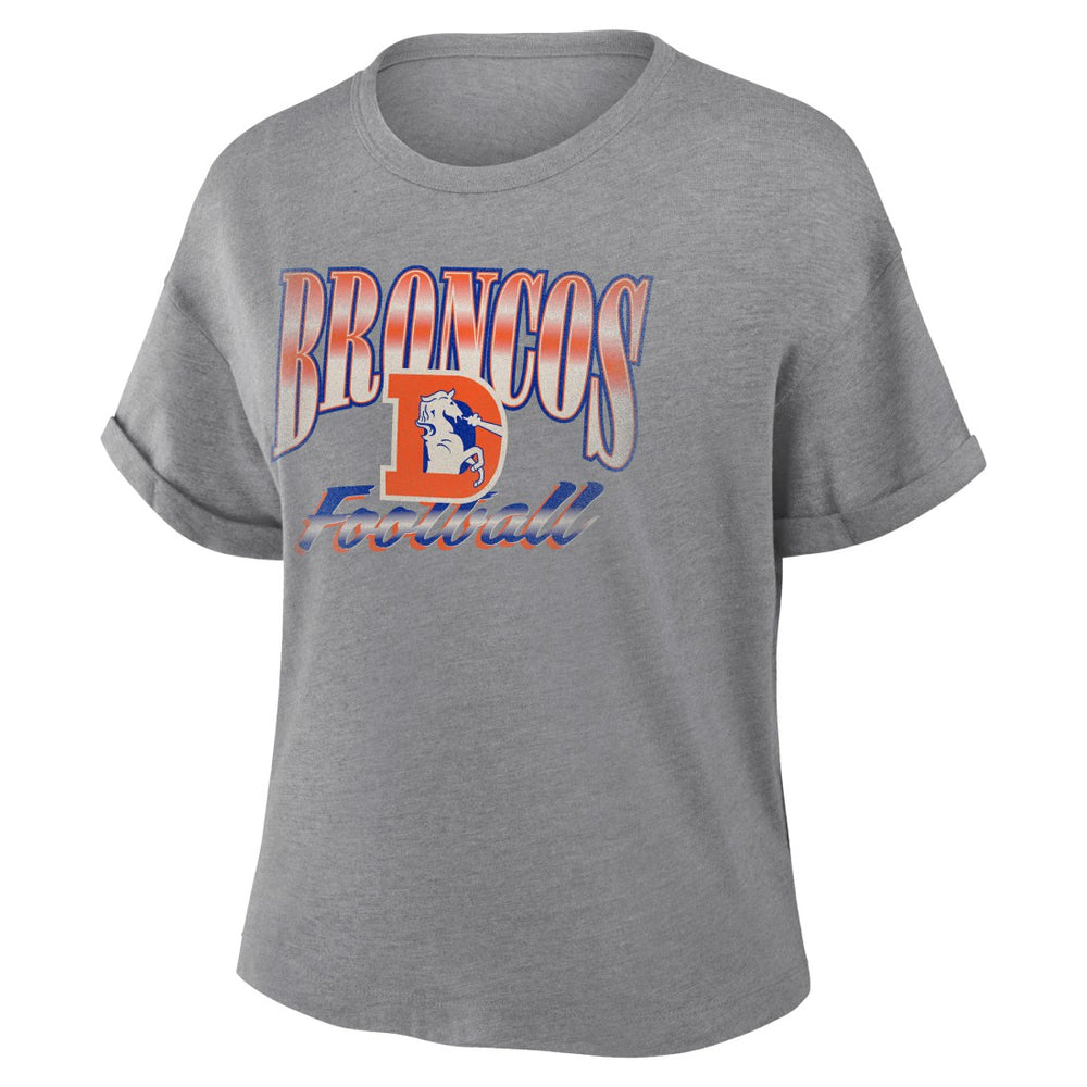 NFL Denver Broncos Women's Overplayed Tribute Tri-Blend Boxy T-Shirt