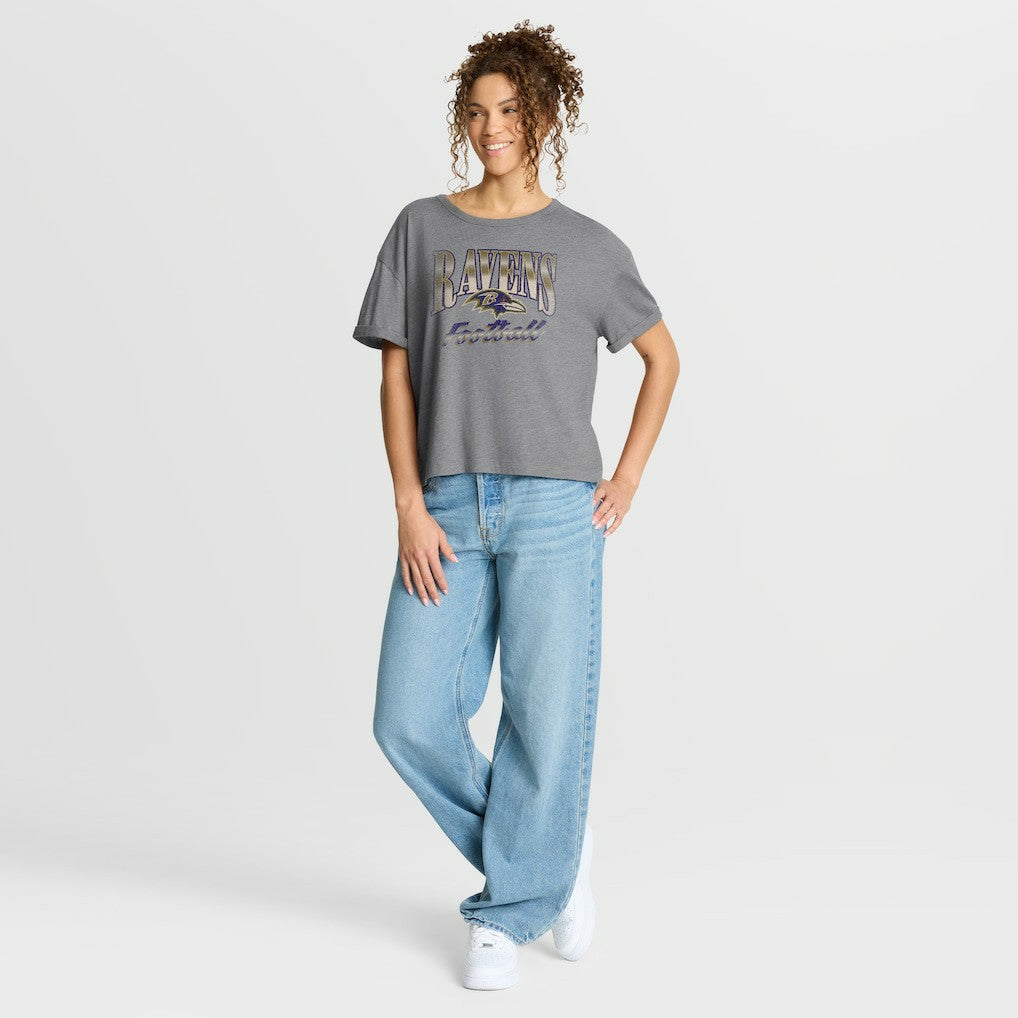 NFL Baltimore Ravens Women's Overplayed Tribute Tri-Blend Boxy T-Shirt