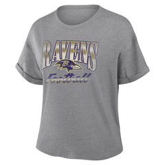 NFL Baltimore Ravens Women's Overplayed Tribute Tri-Blend Boxy T-Shirt