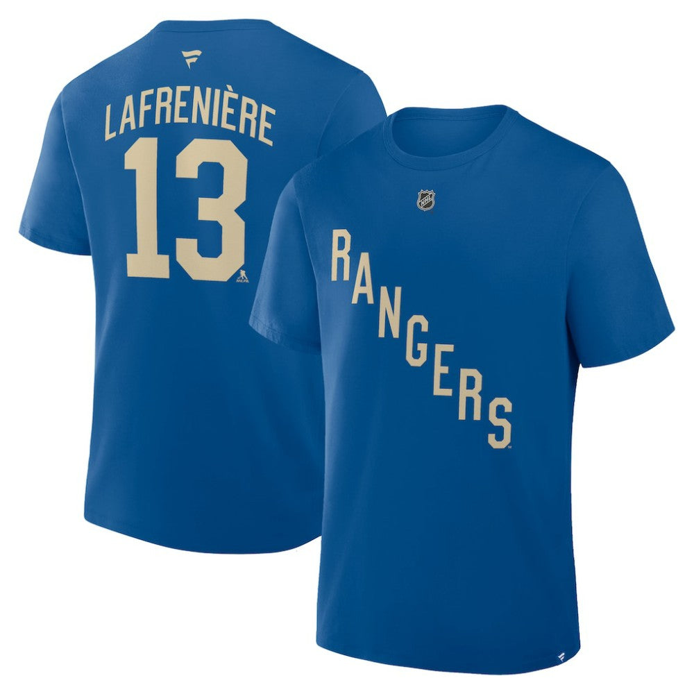 Alexis Lafreniere New York Rangers Fanatics Authentic Stack Name & Number T-Shirt