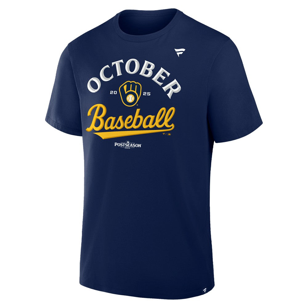 Milwaukee Brewers 2025 MLB Postseason Locker Room T-Shirt - Navy