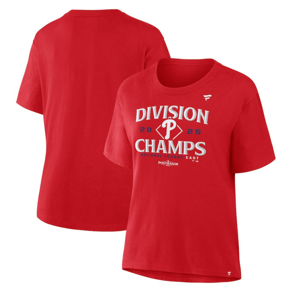 Philadelphia Phillies Women's 2025 NL East Division Champions Locker Room T-Shirt - Red